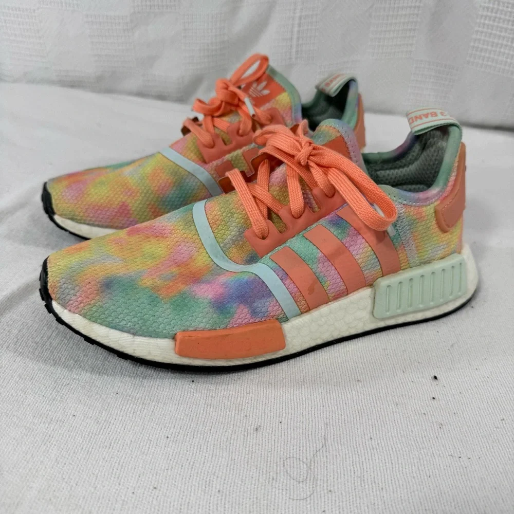 Adidas Boost NMD Sherbet Sneakers Womens Size 8.5 Easter Tie Dye Limited Edition